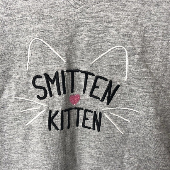 Rene Rofe NWT Women's Gray 3/4 Sleeve Smitten Kitten Nightgown Size Medium - Picture 2 of 7